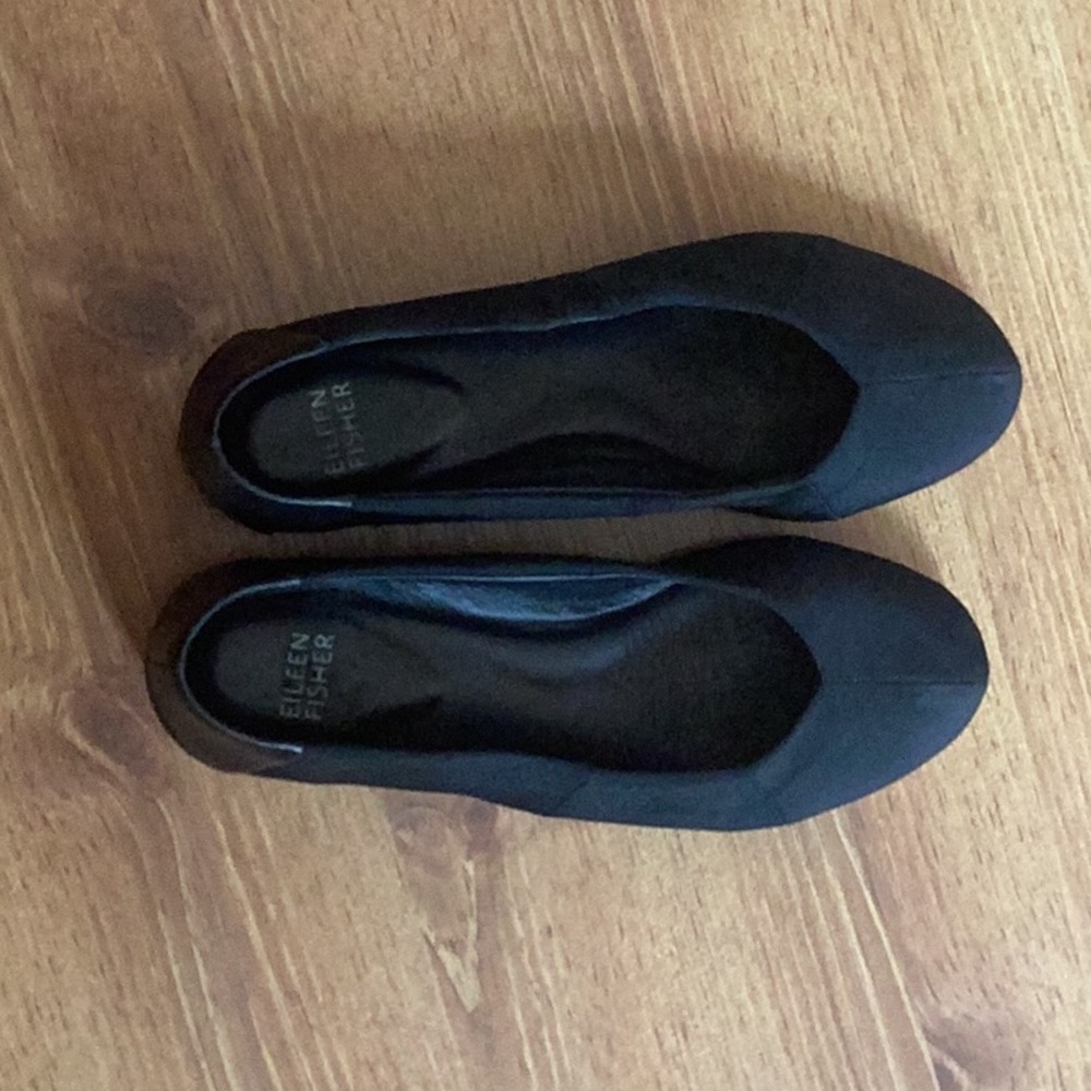 Eileen Fisher Black Fabric Flat, Size 7